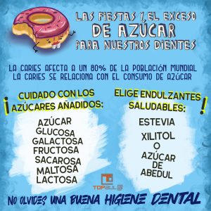 Infografía Las fiestas y el exceso de azúcar para nuestros dientes - www.topaulasalud.com
